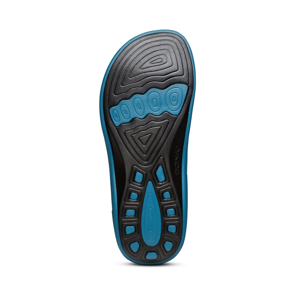 Aetrex Women's Fiji Orthotic Flip Flops - Blue | USA 7UMIPO7